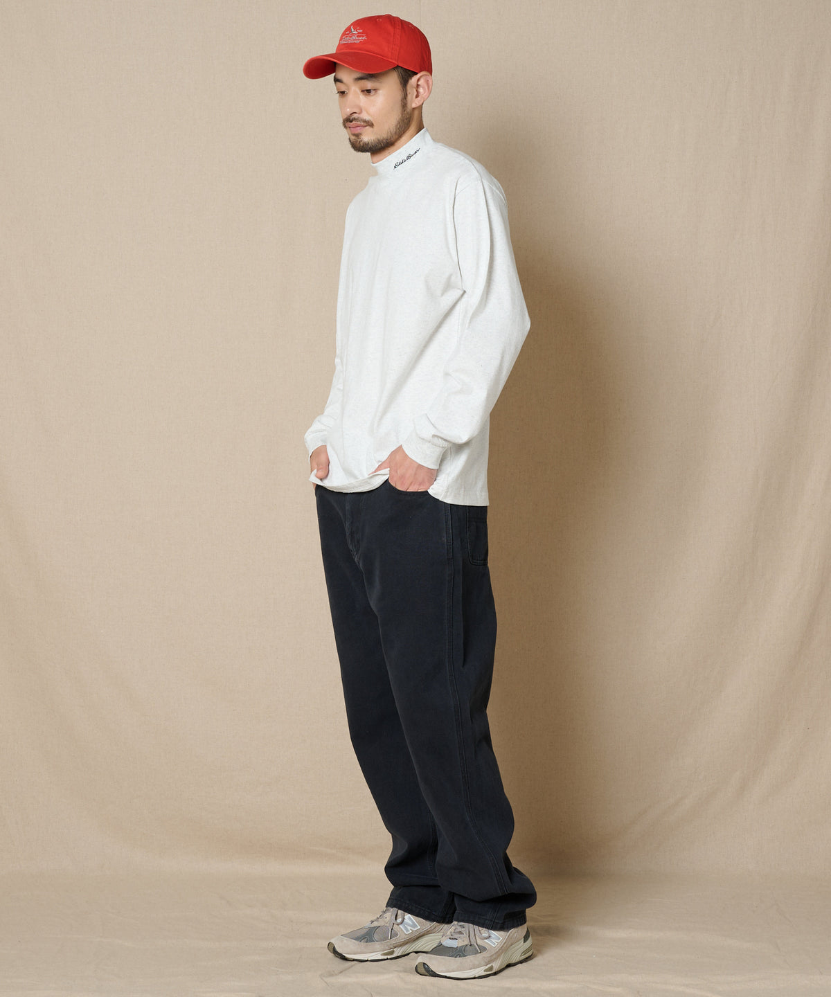 【通常配送】モックネック長袖Tシャツ/MOCK NECK LS TEE