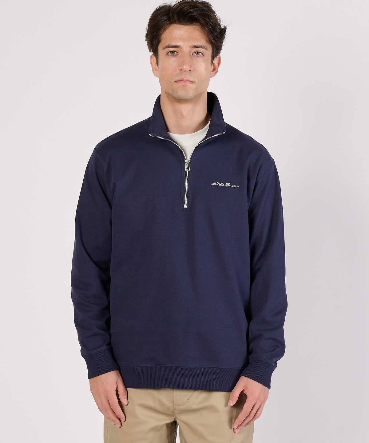 【通常配送】ダブルフェイスカノコハーフジップモック/W-PIQUE HALF ZIP MOCK