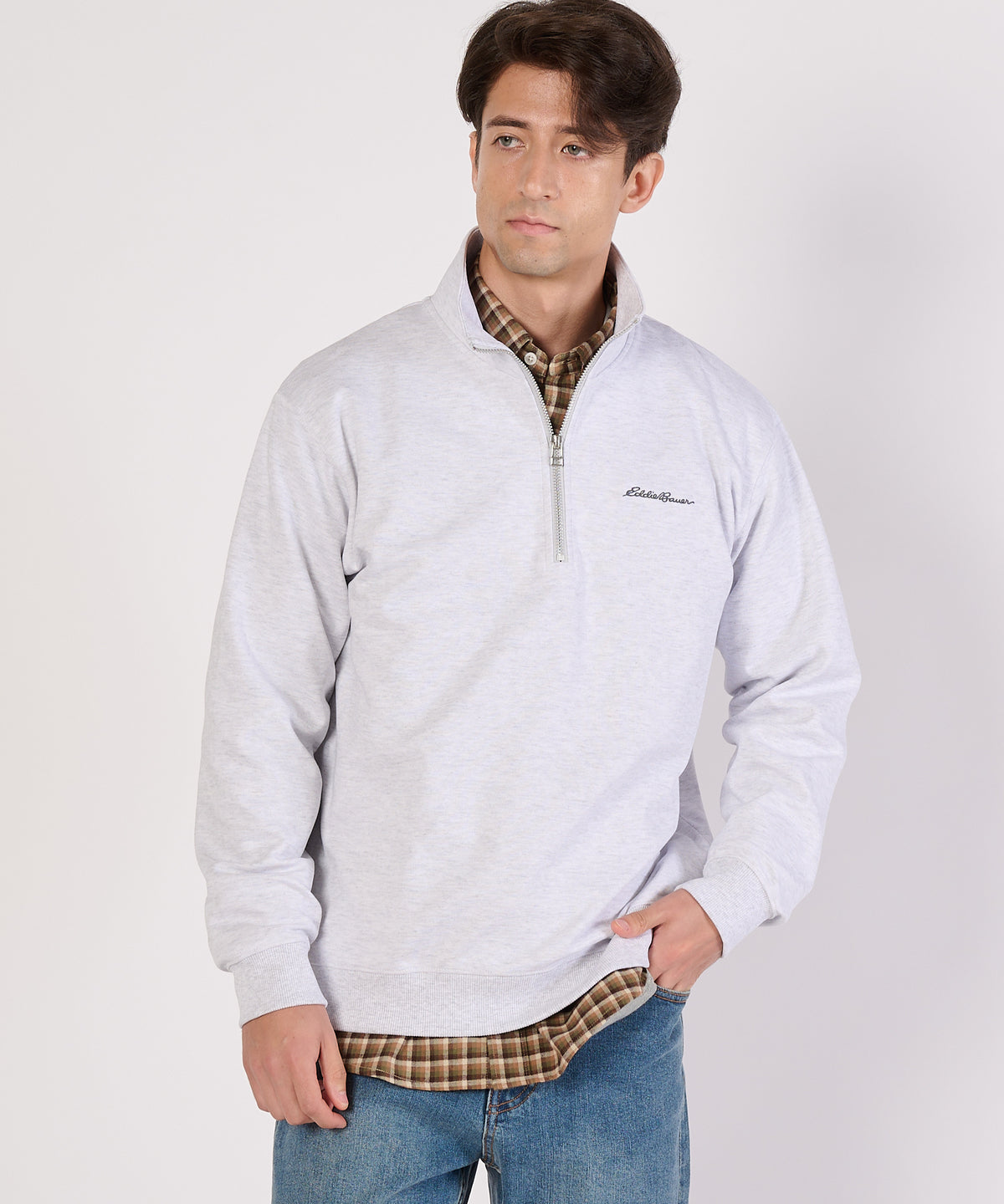 【通常配送】ダブルフェイスカノコハーフジップモック/W-PIQUE HALF ZIP MOCK