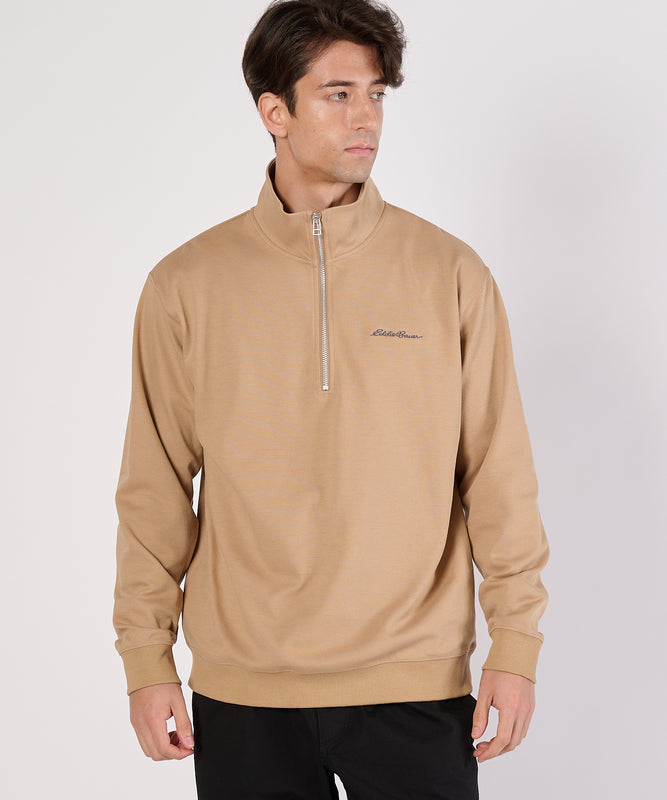 【通常配送】ダブルフェイスカノコハーフジップモック/W-PIQUE HALF ZIP MOCK