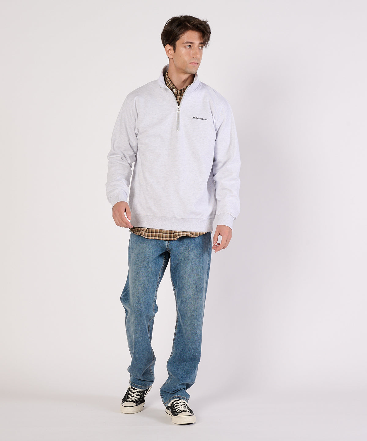【通常配送】ダブルフェイスカノコハーフジップモック/W-PIQUE HALF ZIP MOCK