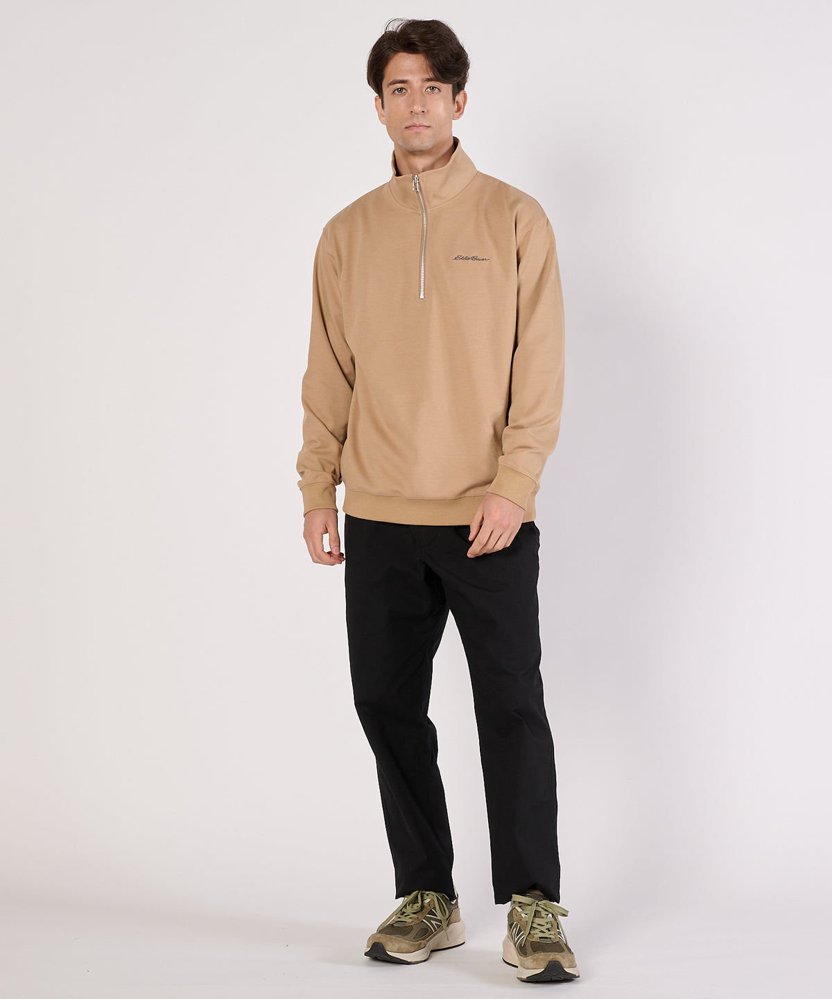 【通常配送】ダブルフェイスカノコハーフジップモック/W-PIQUE HALF ZIP MOCK