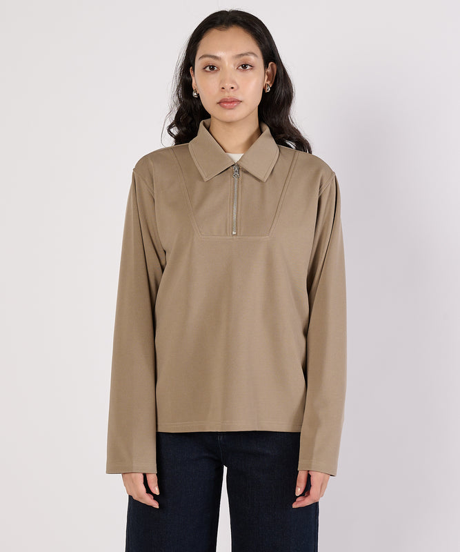 リラックスジョニーカラートップス/RELAX JOHNNY COLLAR TOP