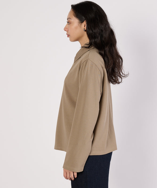 リラックスジョニーカラートップス/RELAX JOHNNY COLLAR TOP