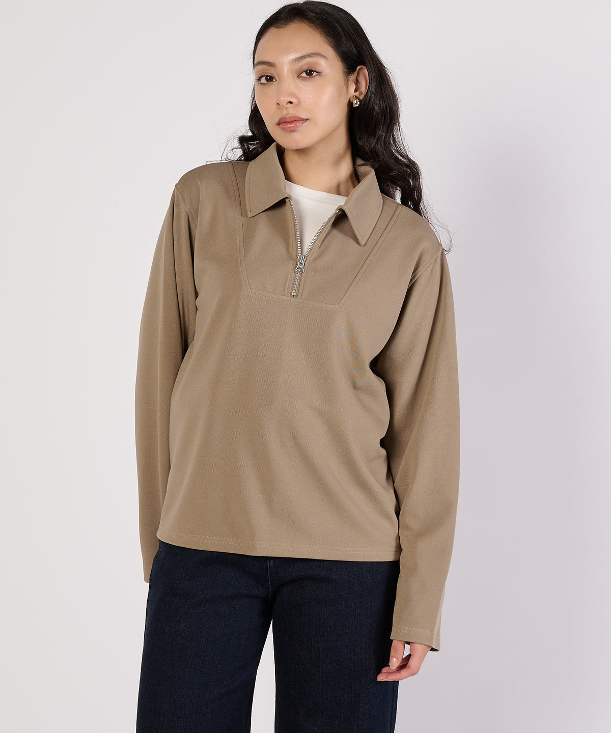 リラックスジョニーカラートップス/RELAX JOHNNY COLLAR TOP