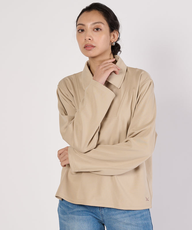 リラックスジョニーカラートップス/RELAX JOHNNY COLLAR TOP
