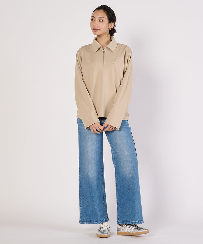 リラックスジョニーカラートップス/RELAX JOHNNY COLLAR TOP