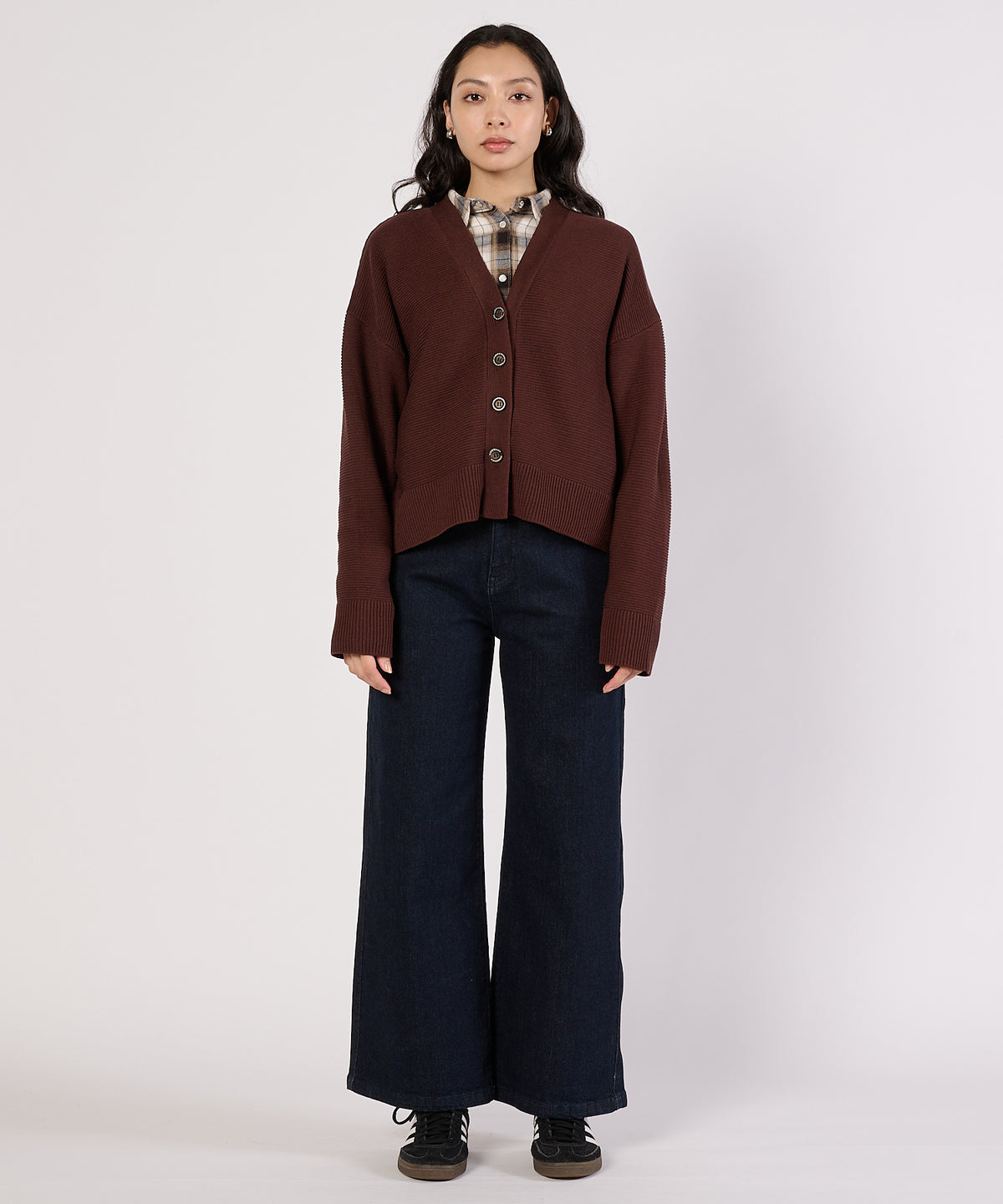 【通常配送】ガーターVネックカーディガン/GARTER V NECK CARDIGAN