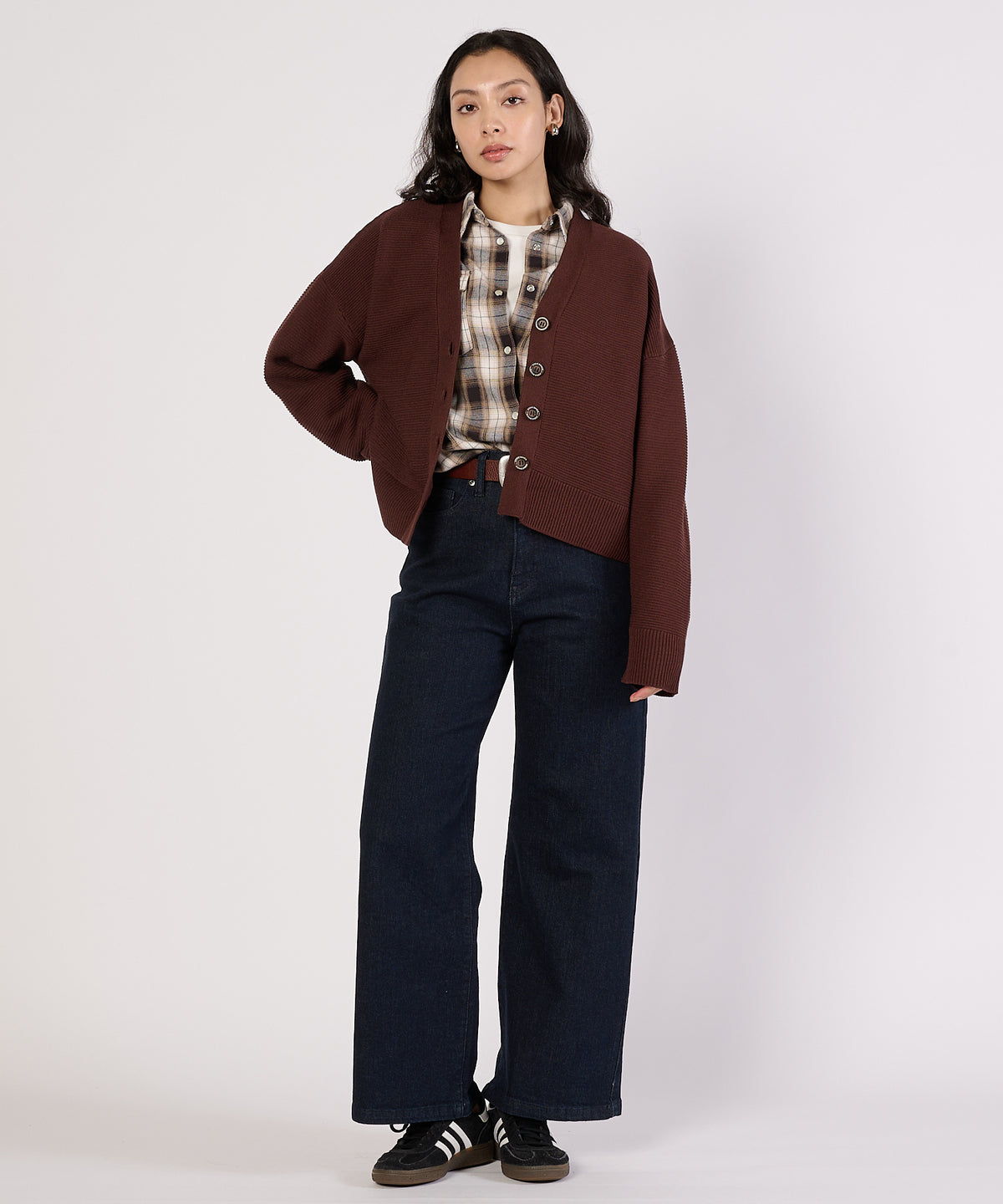 【通常配送】ガーターVネックカーディガン/GARTER V NECK CARDIGAN