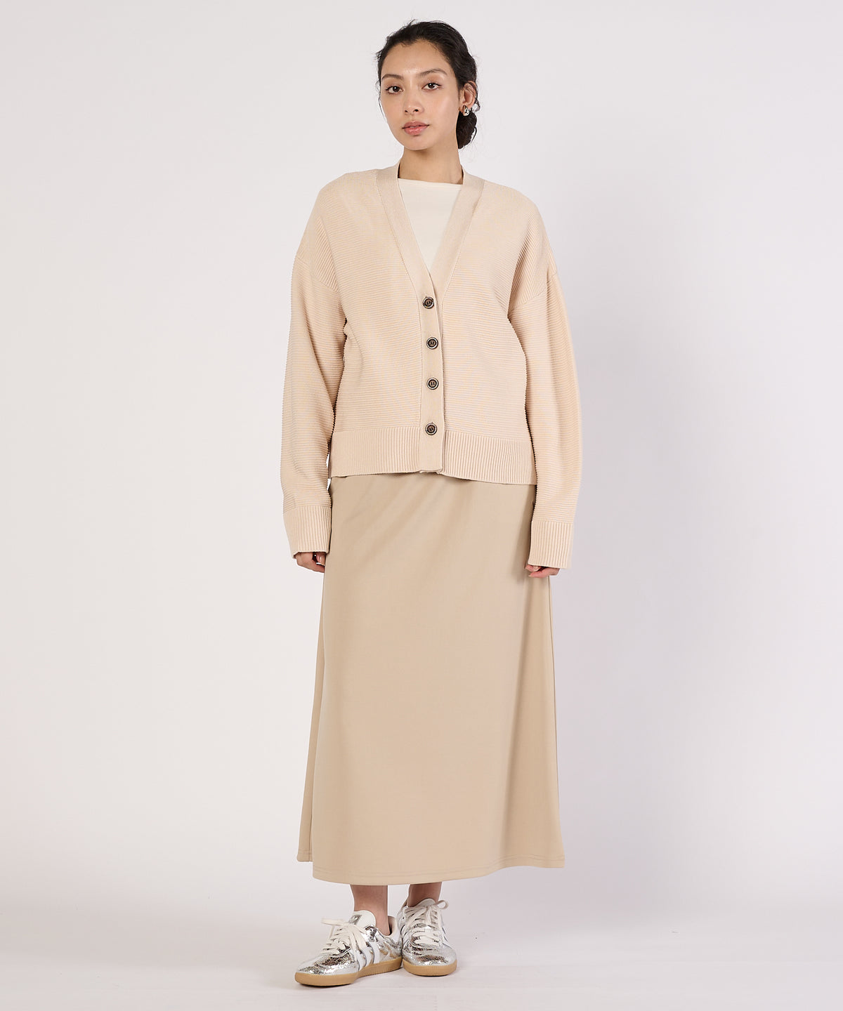 【通常配送】ガーターVネックカーディガン/GARTER V NECK CARDIGAN