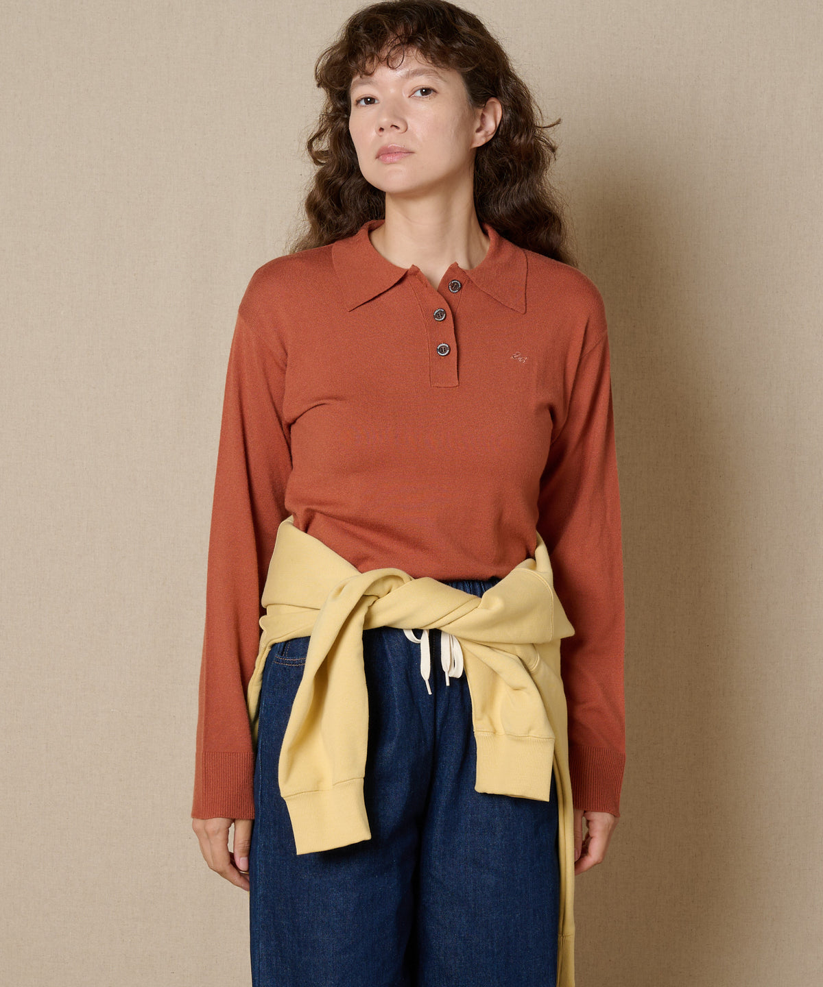 ニットポロプルオーバー/KNIT POLO PULLOVER