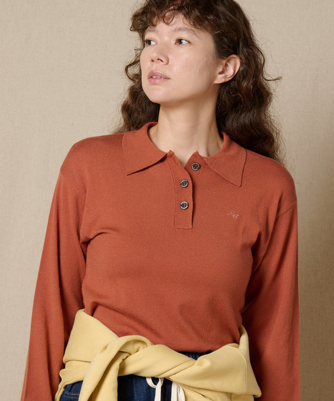 ニットポロプルオーバー/KNIT POLO PULLOVER