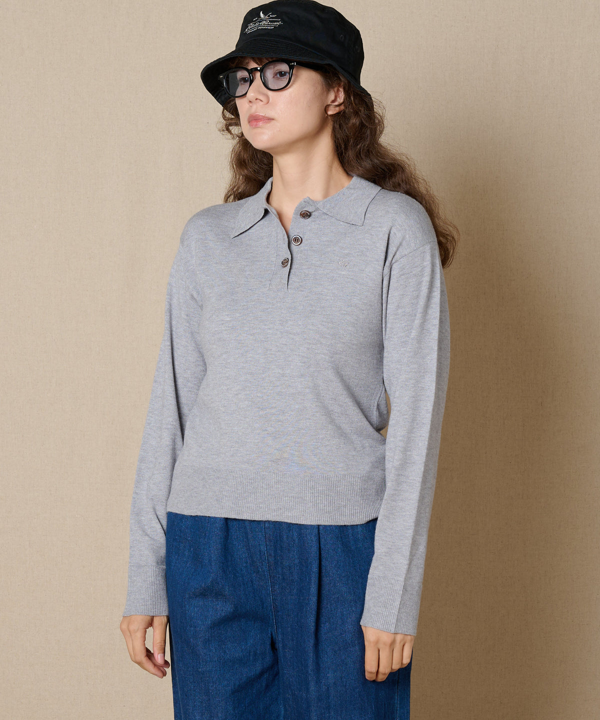 ニットポロプルオーバー/KNIT POLO PULLOVER