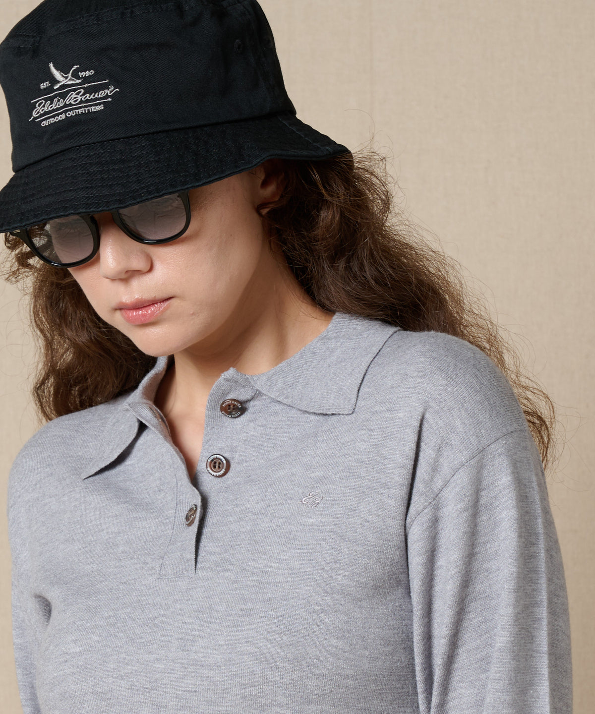 ニットポロプルオーバー/KNIT POLO PULLOVER
