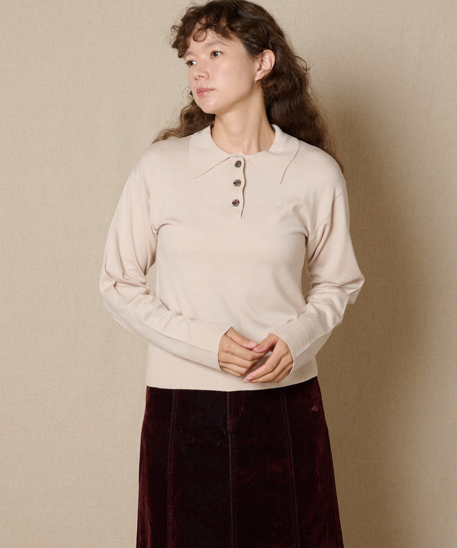 ニットポロプルオーバー/KNIT POLO PULLOVER