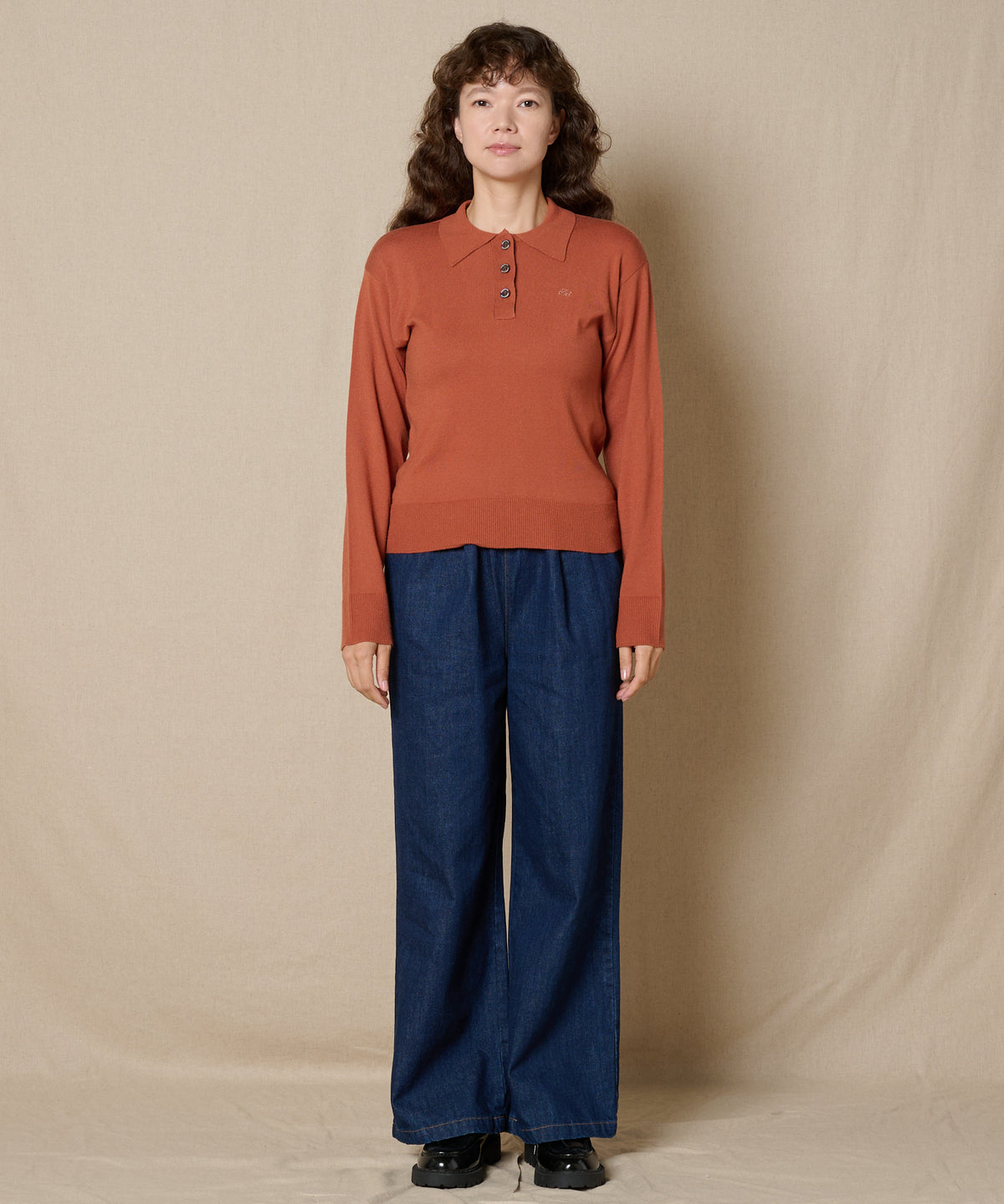 ニットポロプルオーバー/KNIT POLO PULLOVER