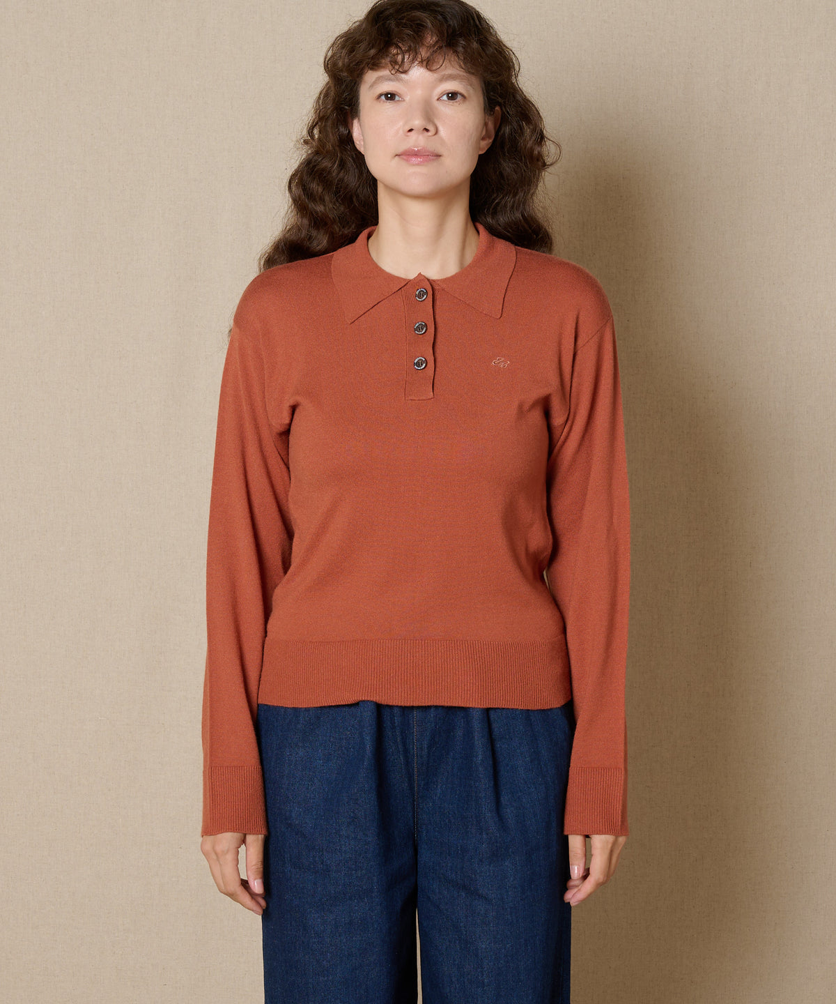 ニットポロプルオーバー/KNIT POLO PULLOVER