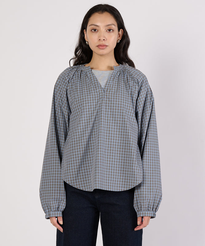 【通常配送】スプリットネックポップオーバーブラウス/SPLITNECK POPOVER BLOUSE