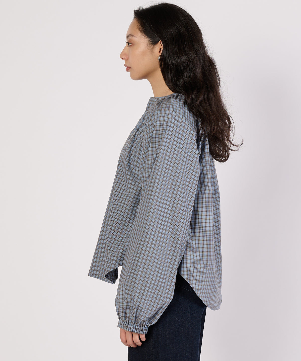 【通常配送】スプリットネックポップオーバーブラウス/SPLITNECK POPOVER BLOUSE
