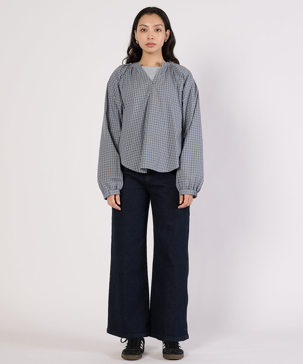 【通常配送】スプリットネックポップオーバーブラウス/SPLITNECK POPOVER BLOUSE