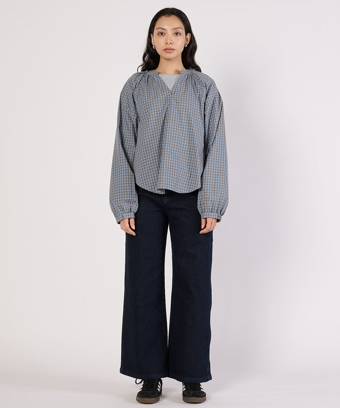 【通常配送】スプリットネックポップオーバーブラウス/SPLITNECK POPOVER BLOUSE