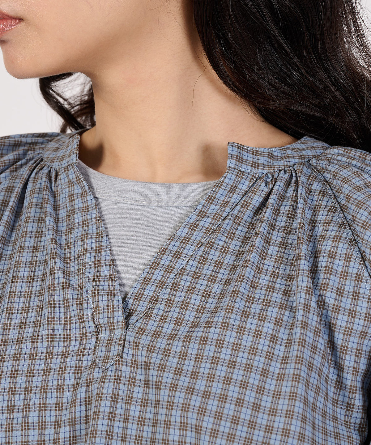 【通常配送】スプリットネックポップオーバーブラウス/SPLITNECK POPOVER BLOUSE