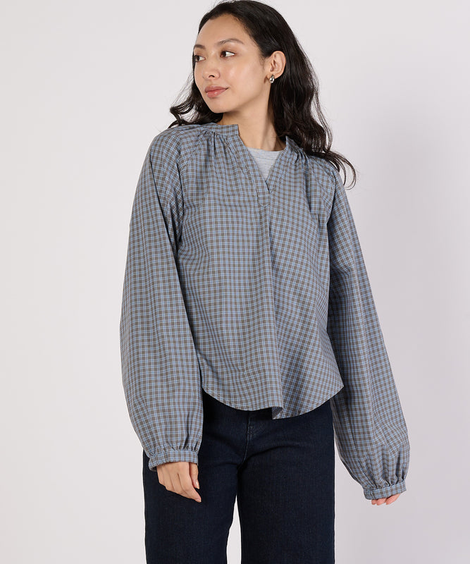 【通常配送】スプリットネックポップオーバーブラウス/SPLITNECK POPOVER BLOUSE