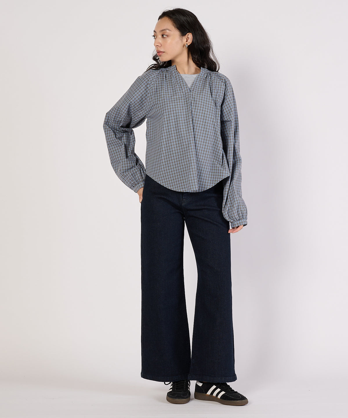 【通常配送】スプリットネックポップオーバーブラウス/SPLITNECK POPOVER BLOUSE
