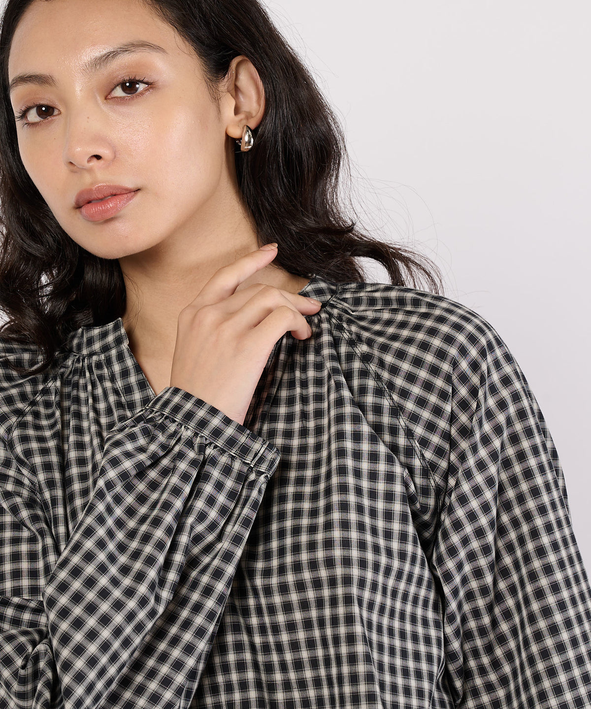 【通常配送】スプリットネックポップオーバーブラウス/SPLITNECK POPOVER BLOUSE