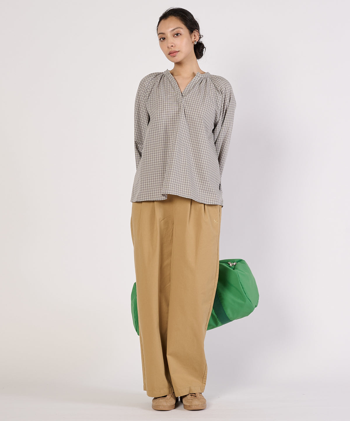 【通常配送】スプリットネックポップオーバーブラウス/SPLITNECK POPOVER BLOUSE