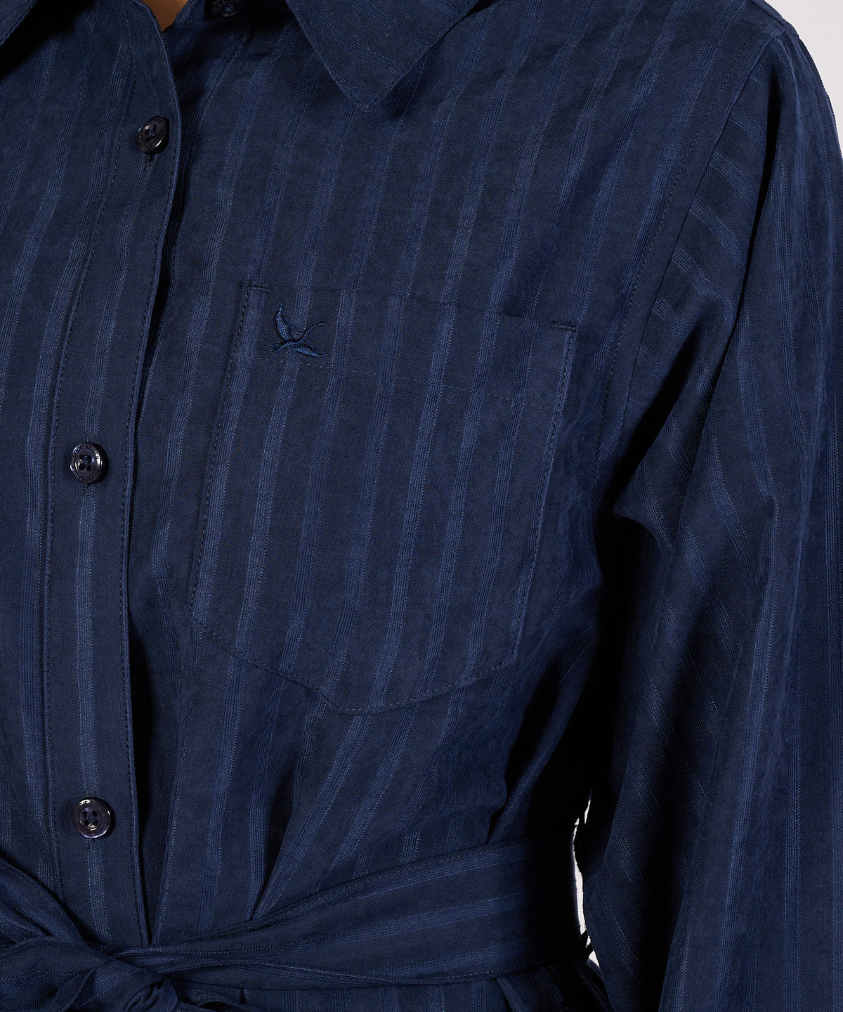 ヘリンボーンライクシャツワンピース/HERRINGBONE LIKE SHIRT DRESS
