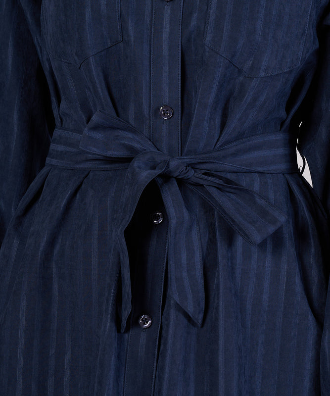 ヘリンボーンライクシャツワンピース/HERRINGBONE LIKE SHIRT DRESS