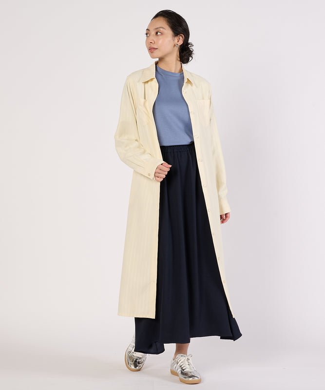 ヘリンボーンライクシャツワンピース/HERRINGBONE LIKE SHIRT DRESS