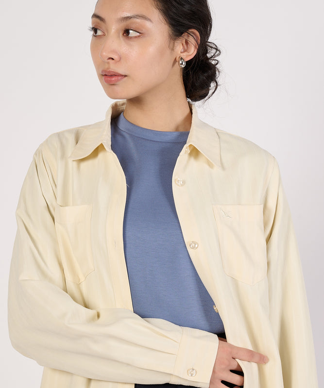 ヘリンボーンライクシャツワンピース/HERRINGBONE LIKE SHIRT DRESS