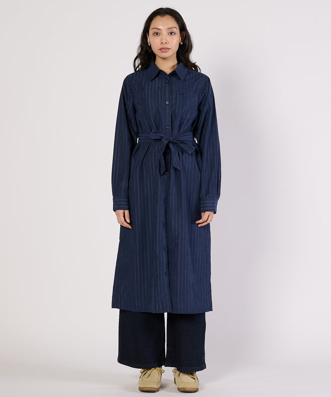 ヘリンボーンライクシャツワンピース/HERRINGBONE LIKE SHIRT DRESS