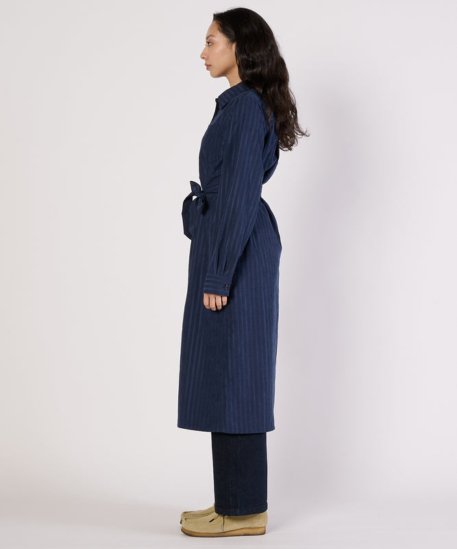 ヘリンボーンライクシャツワンピース/HERRINGBONE LIKE SHIRT DRESS
