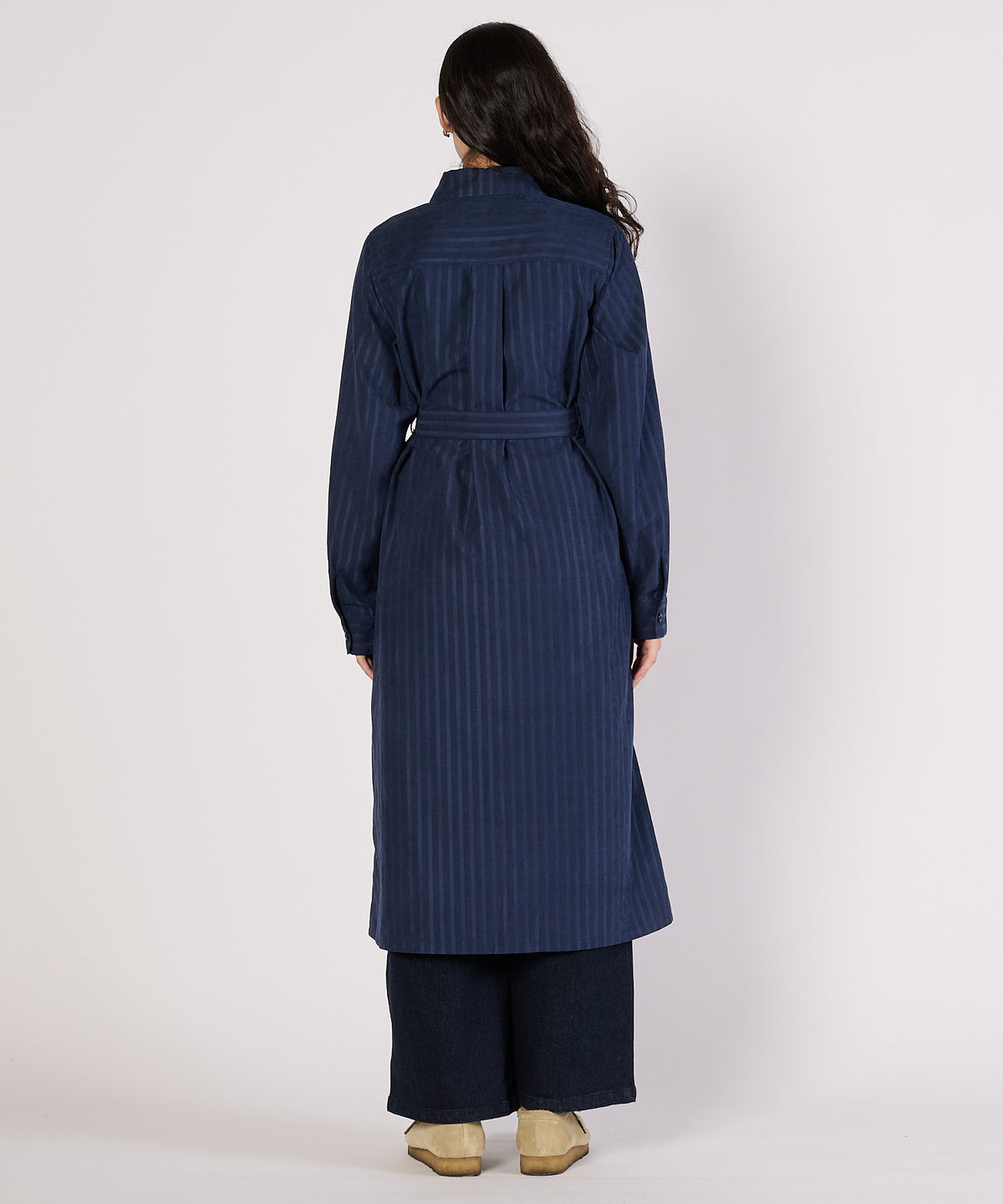 ヘリンボーンライクシャツワンピース/HERRINGBONE LIKE SHIRT DRESS