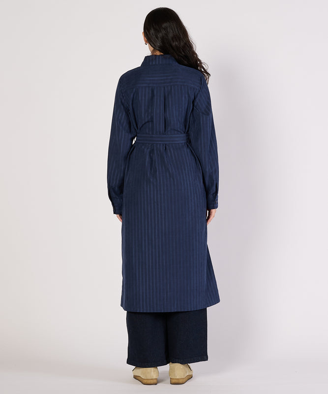 ヘリンボーンライクシャツワンピース/HERRINGBONE LIKE SHIRT DRESS