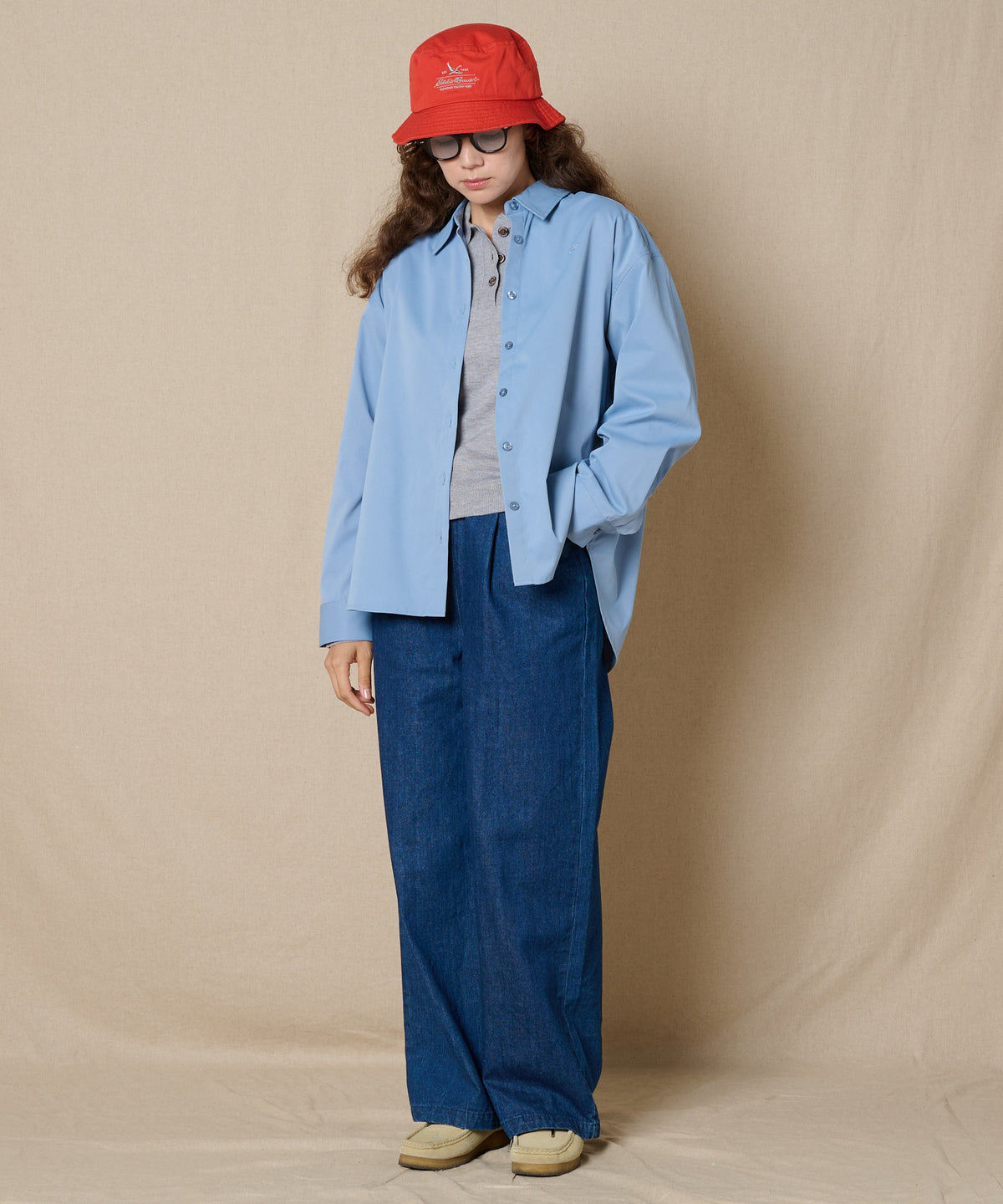 【通常配送】ソフトフェードポリエステル長袖シャツ/SOFT FADE POLY LS SHIRT