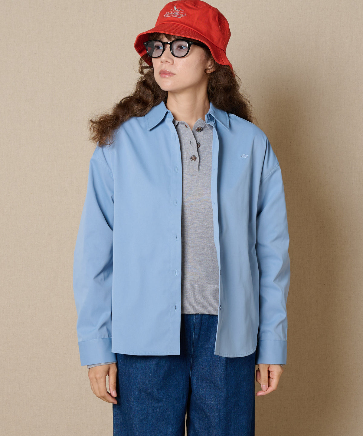 【通常配送】ソフトフェードポリエステル長袖シャツ/SOFT FADE POLY LS SHIRT