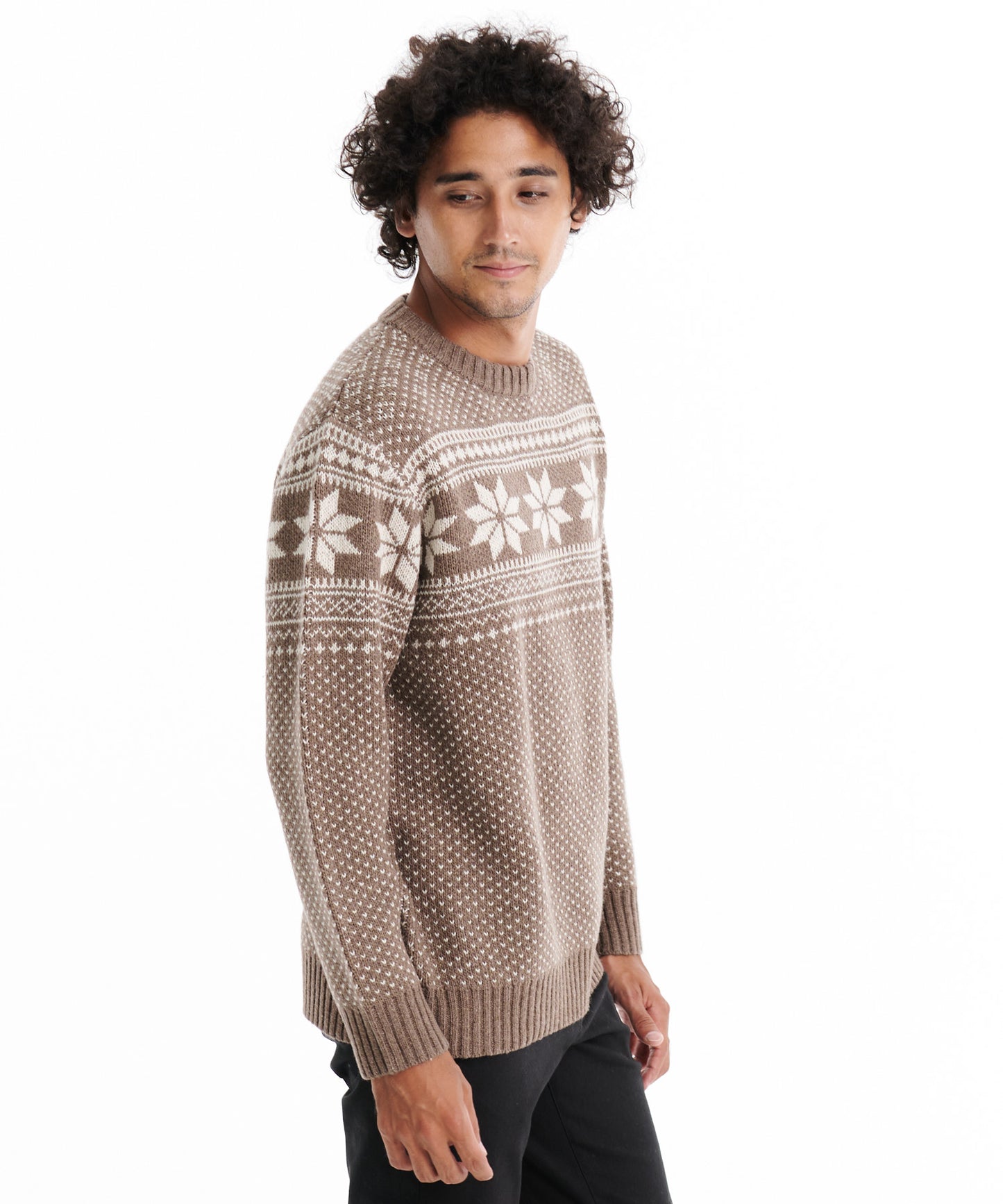 【TIME SALE】 ウール混 ジャガード セーター/WOOL MIX JAQUARD SWEATER