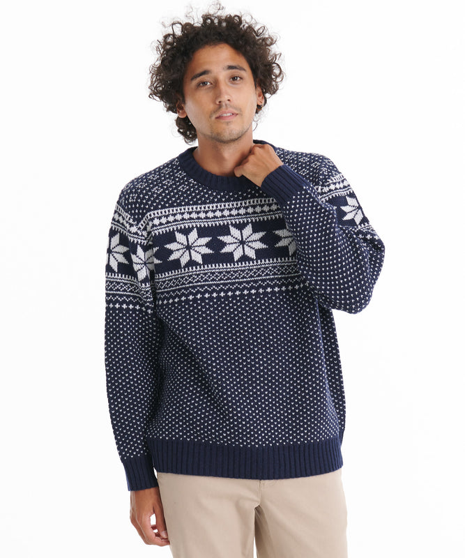 ウール混 ジャガード セーター/WOOL MIX JAQUARD SWEATER