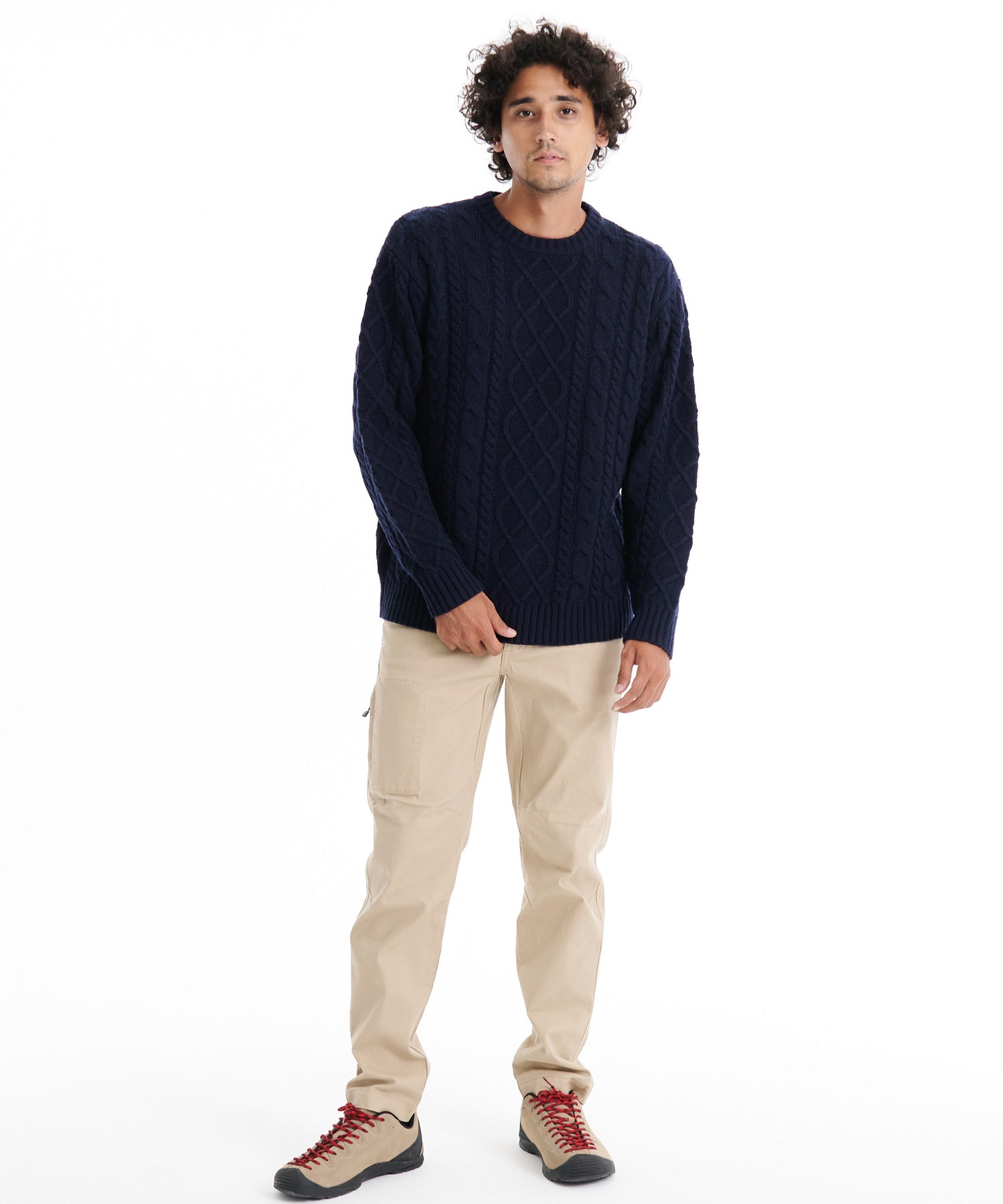 【TIME SALE】 ケーブルニット クルーネックセーター/CABLE CREW SWEATER