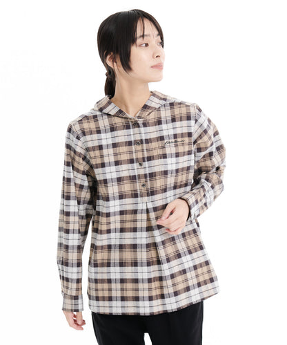 コットンフランネル フード付シャツ/COTTON FLANNEL HOODED SHIRT