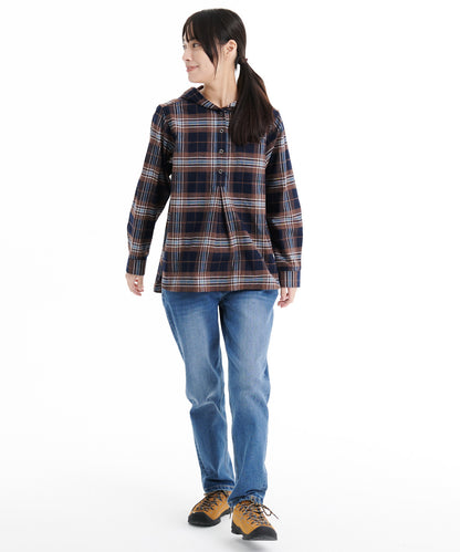 コットンフランネル フード付シャツ/COTTON FLANNEL HOODED SHIRT