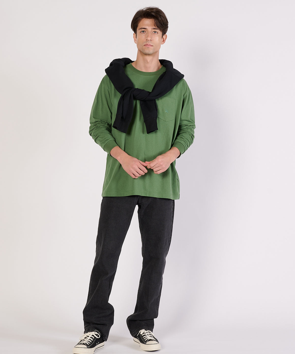 ワンポイントポケット長袖Tシャツ/ONE POINT PKT LS TEE