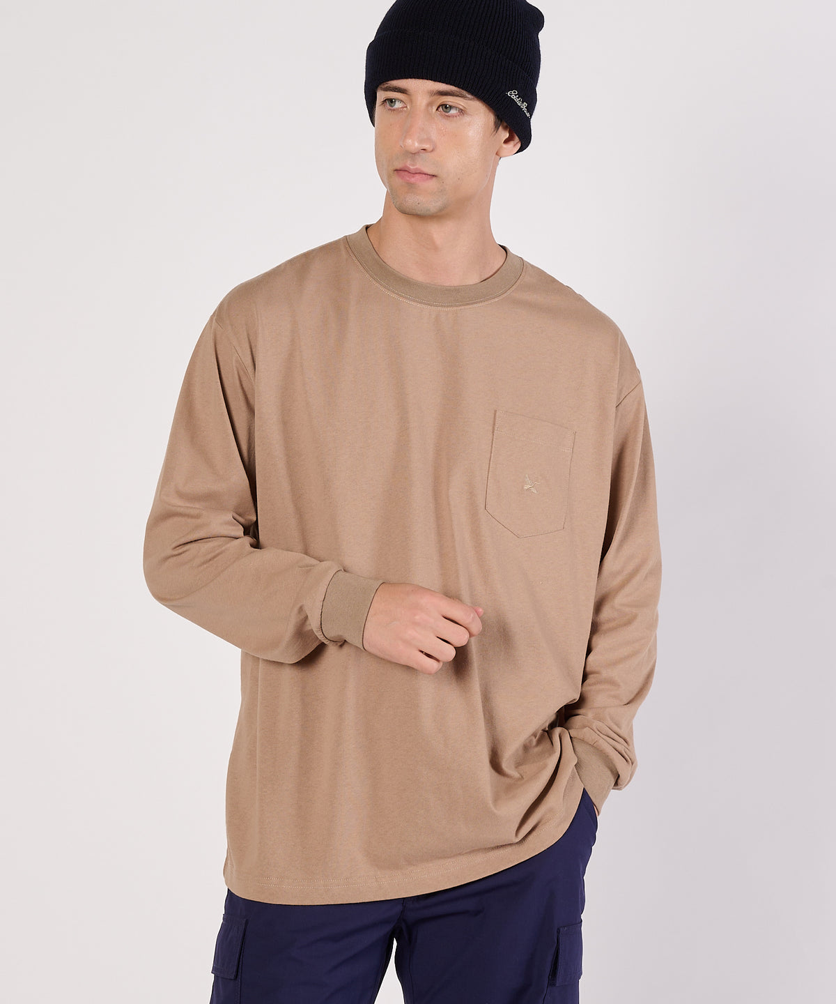 ワンポイントポケット長袖Tシャツ/ONE POINT PKT LS TEE