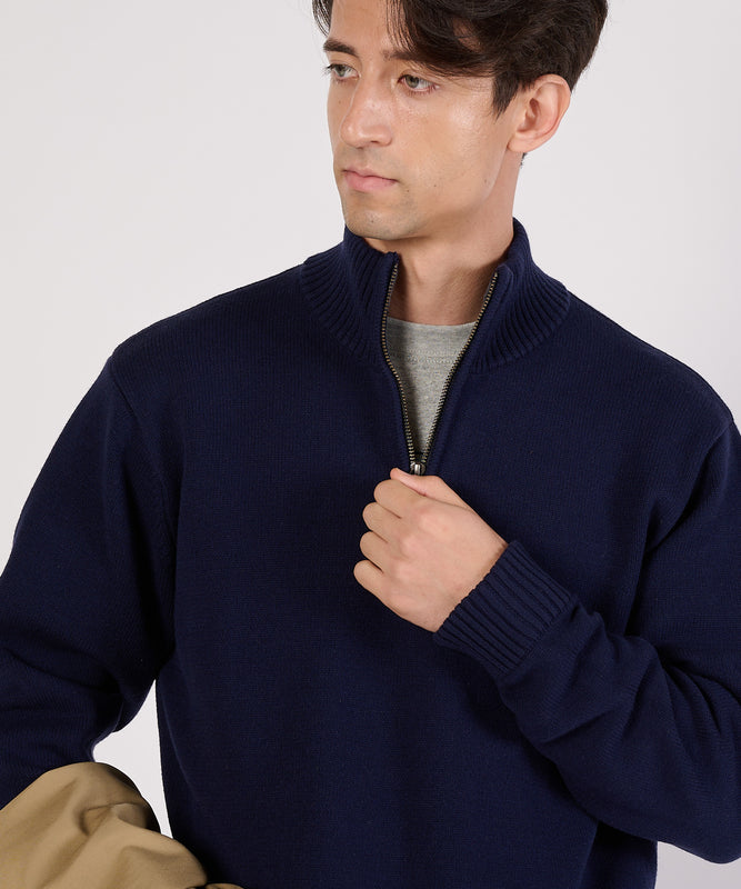 クォータージップ モックセーター/QUARTER ZIP MOCK SWEATER