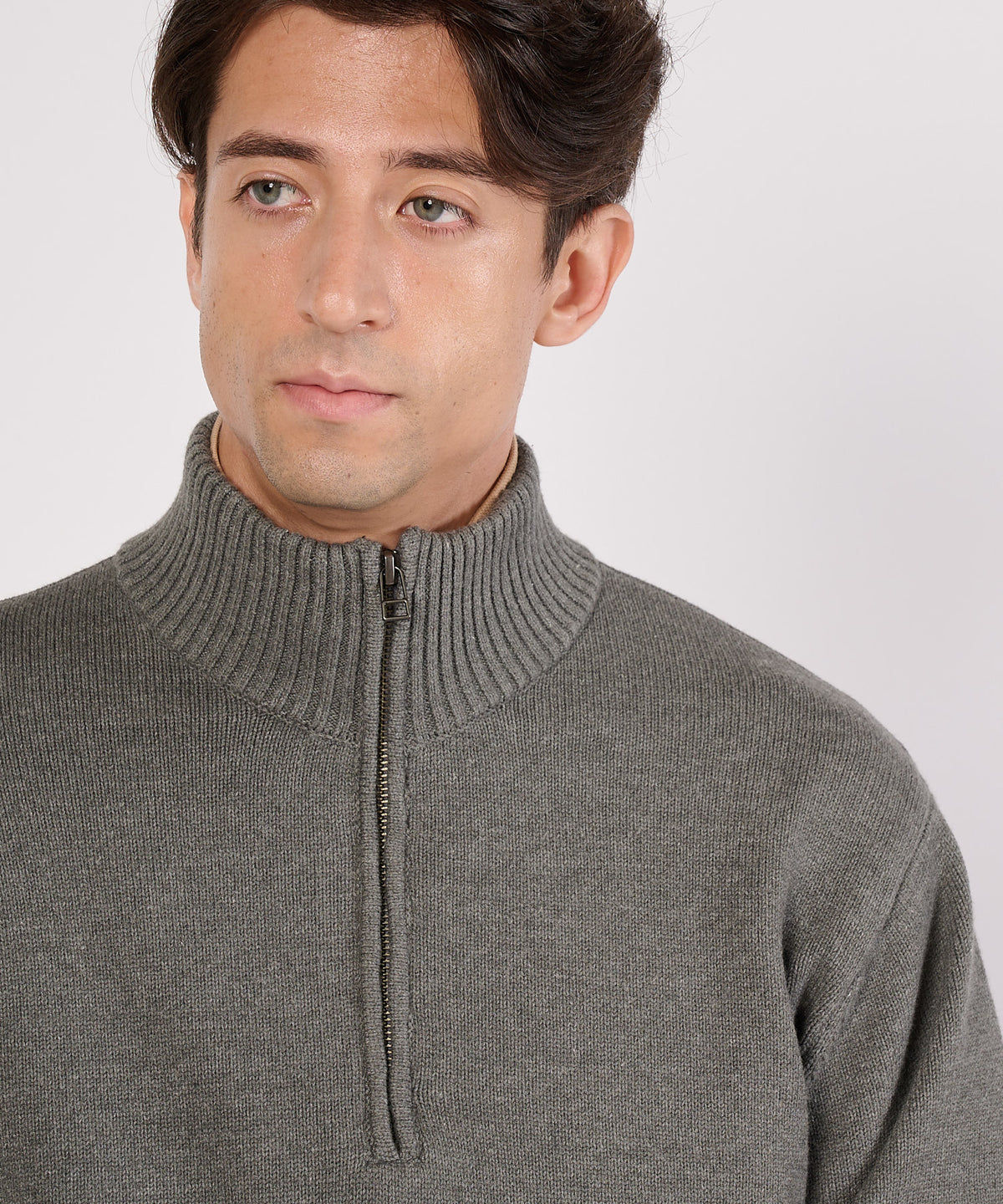 クォータージップ モックセーター/QUARTER ZIP MOCK SWEATER