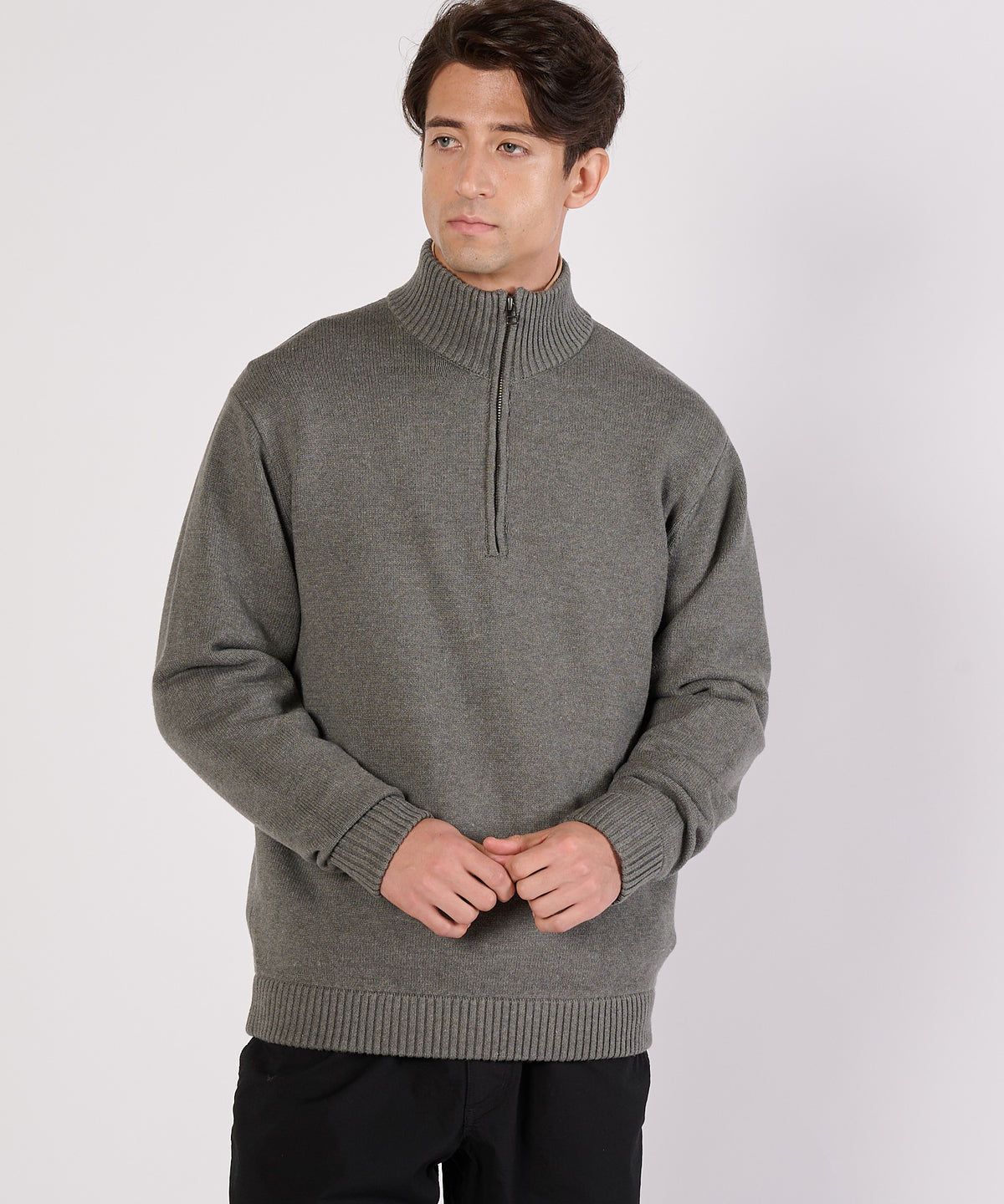 クォータージップ モックセーター/QUARTER ZIP MOCK SWEATER